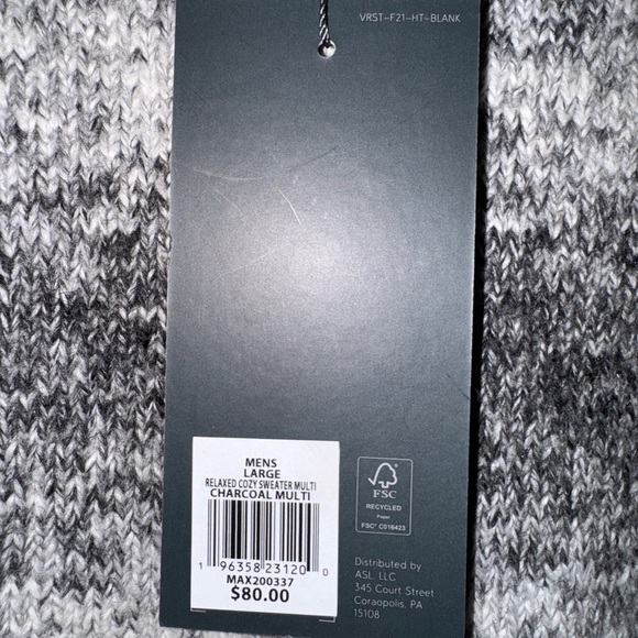 VRST Men Sweater Sz Large retail $80 - Picture 5 of 7